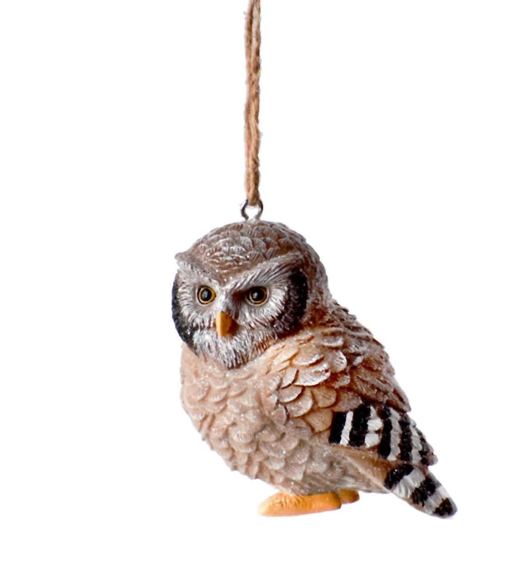 Cast Resin Owl Christmas Ornament CHOICE of 3 Styles -  D