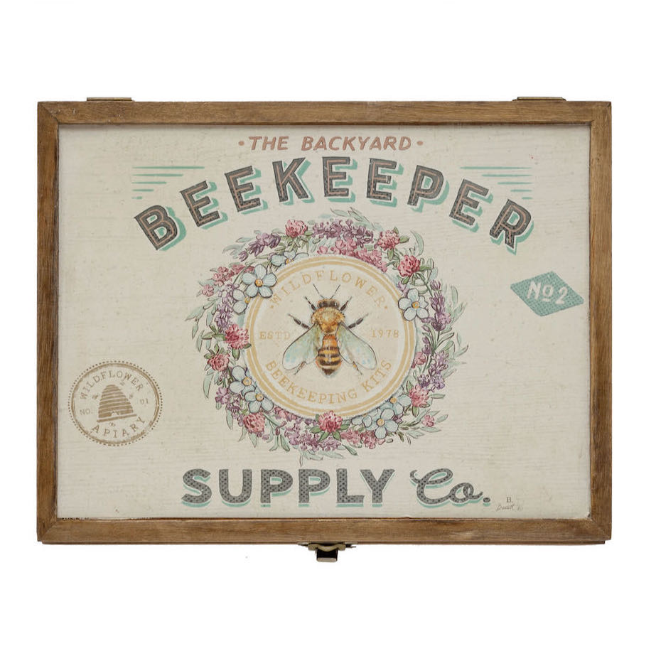Wooden “Beekeeper Supply Co.” Keepsake Box - A