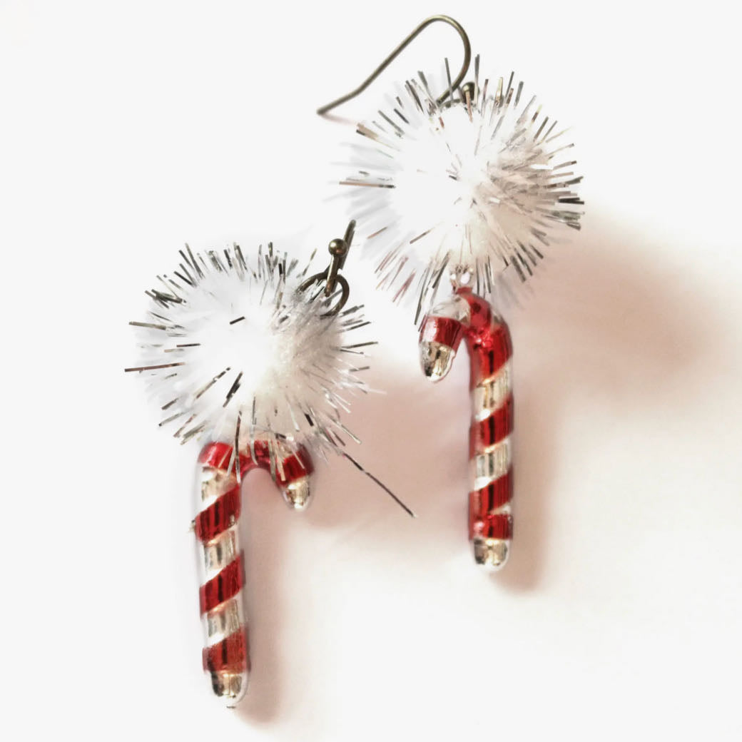 Fun Christmas Holiday Candy Cane Earrings