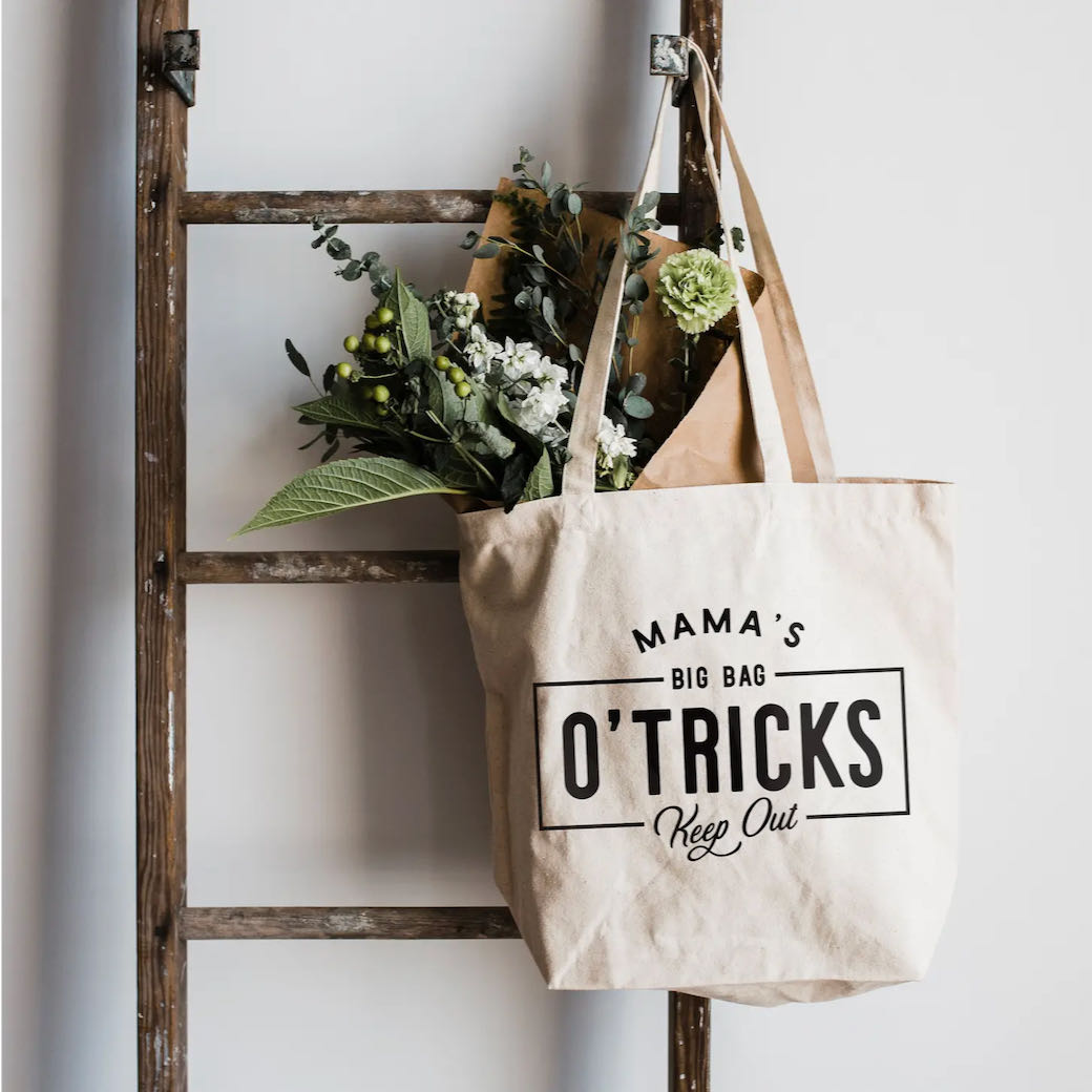 Mama’s Big Bag ‘O Tricks Cotton Canvas Tote Back - B