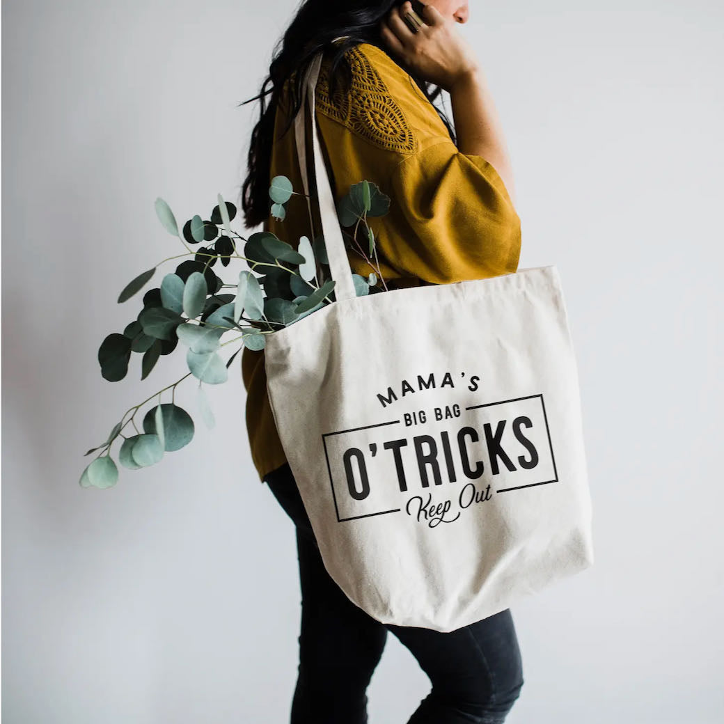 Mama’s Big Bag ‘O Tricks Cotton Canvas Tote Back - B