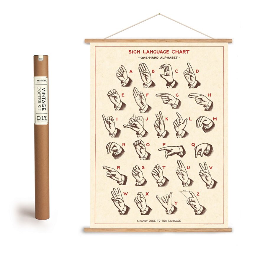 A Handy Guide to Sign Language Art Poster + Hanging Kit - Marmalade Mercantile