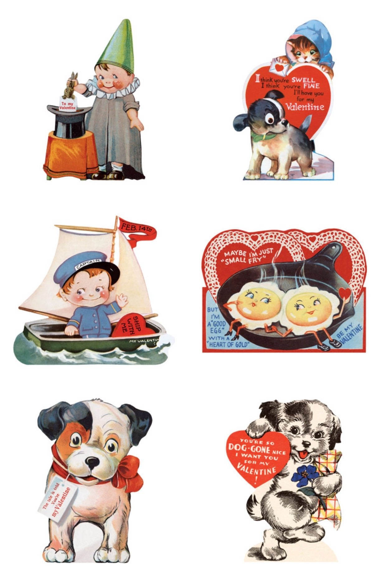 A Valentine for Everyone! Set of 15 Vintage Die Cut Reproduction Retro Valentines - Marmalade Mercantile
