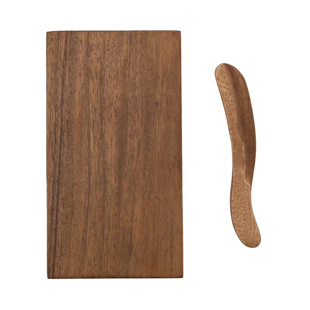 Acacia Wood Cheese/Cutting Board with Canape Knife Set - Marmalade Mercantile