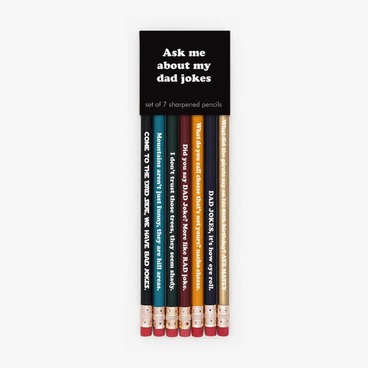 Ask Me About My Dad Jokes Set of Seven Pencils - Marmalade Mercantile