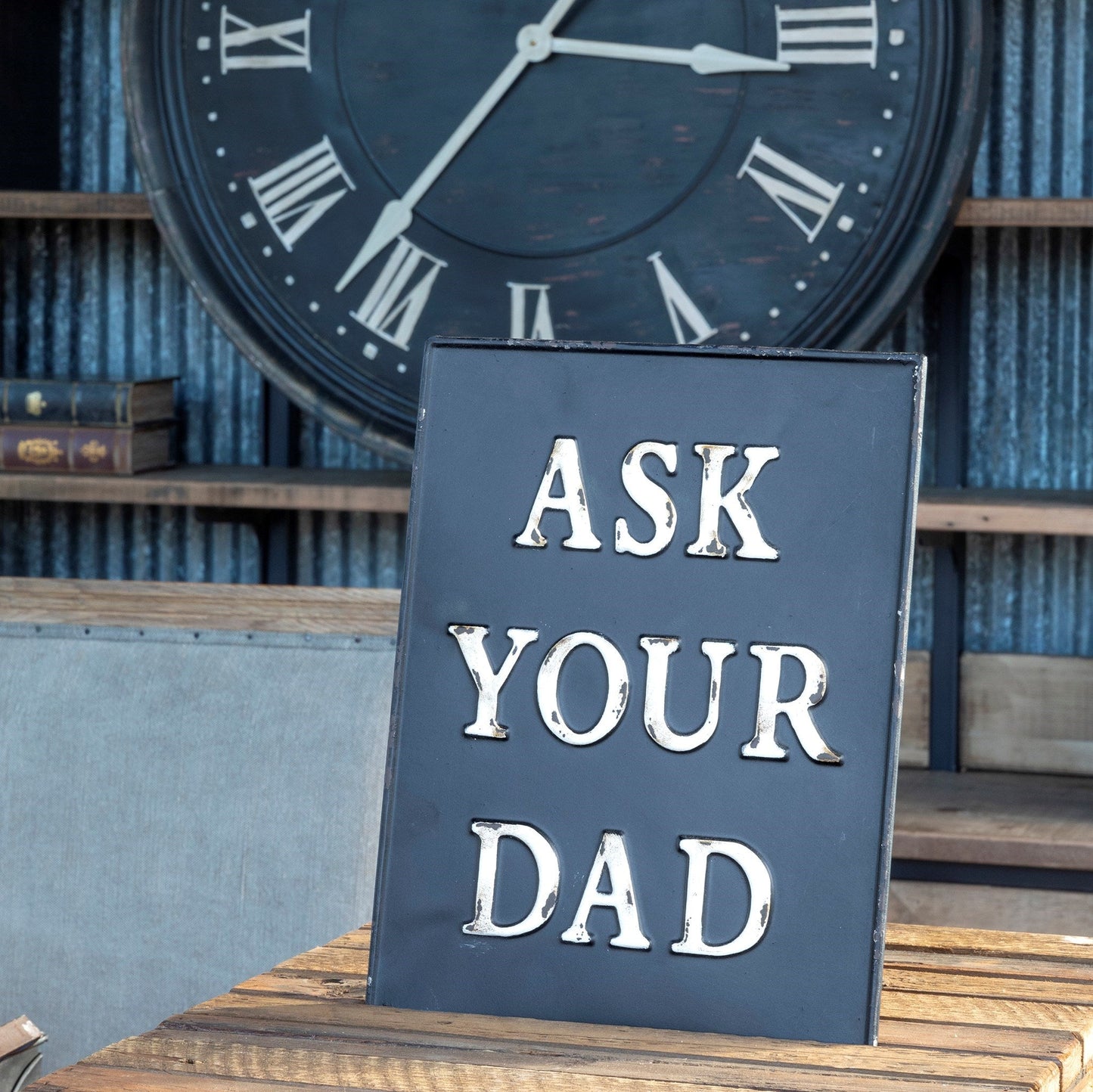 Ask Your Dad Embossed Metal Sign - Marmalade Mercantile