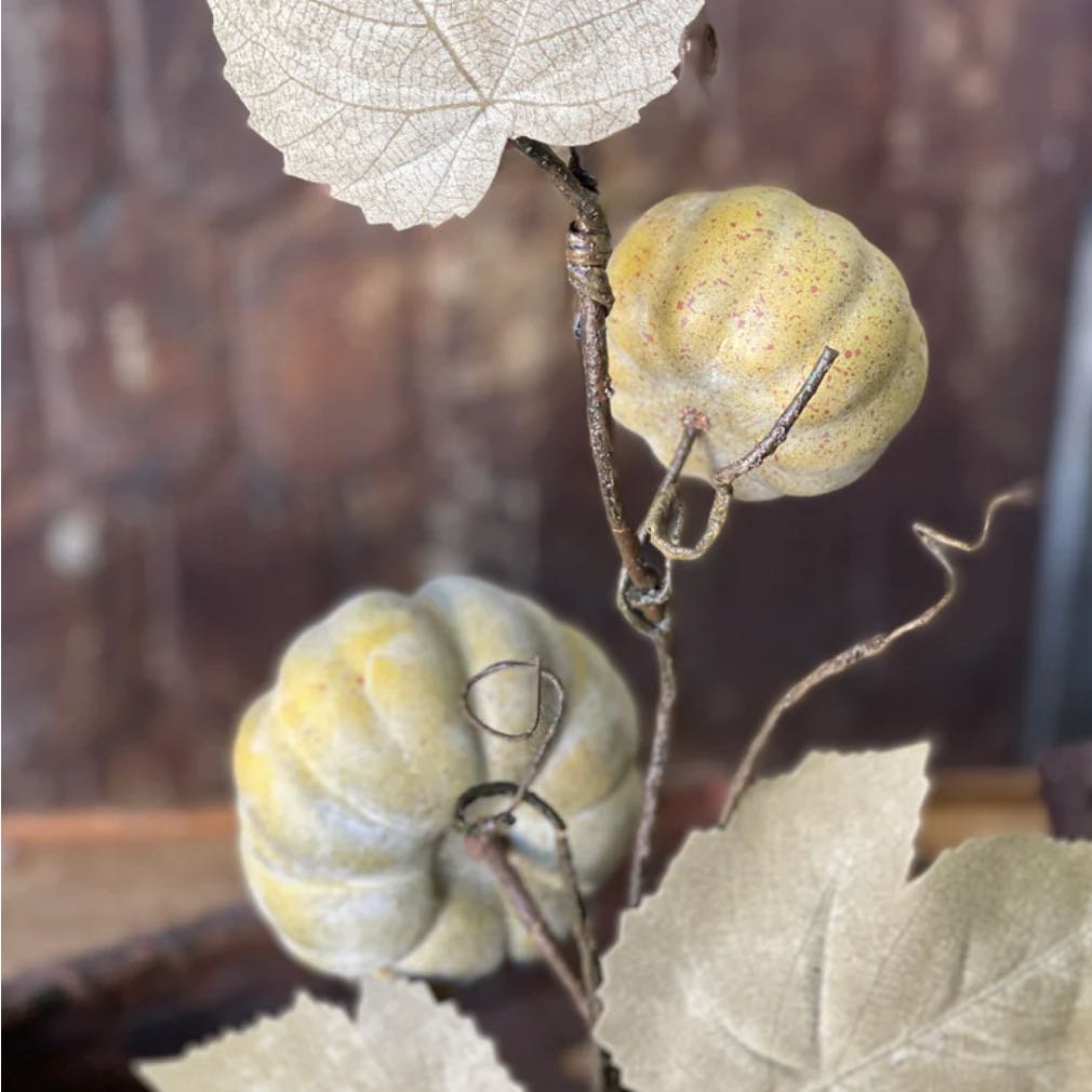 Autumn Forked Vine Pumpkin Stem in Green - Marmalade Mercantile