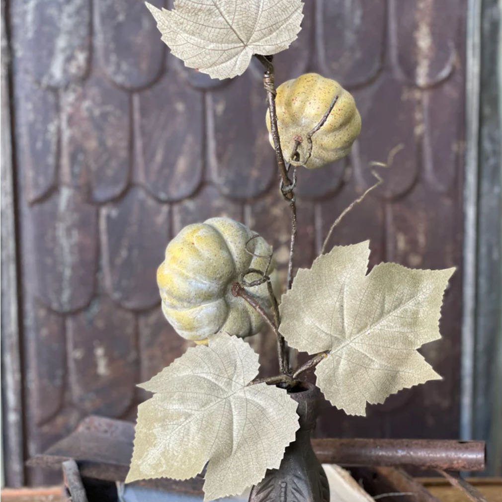 Autumn Forked Vine Pumpkin Stem in Green - Marmalade Mercantile