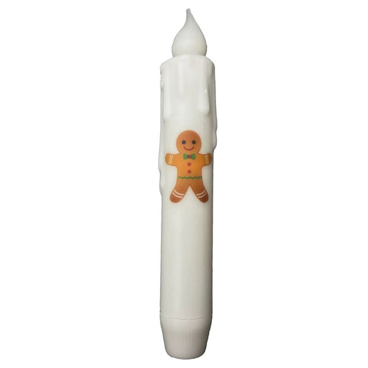 Battery Operated LED Christmas Taper Candle Gingerbread Man - Marmalade Mercantile
