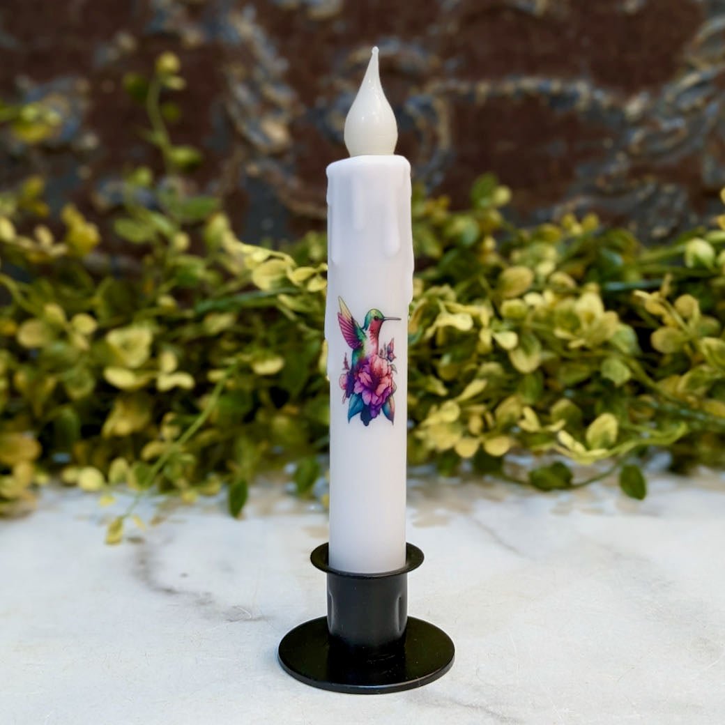 Battery Operated LED Taper Candle Hummingbird - Marmalade Mercantile