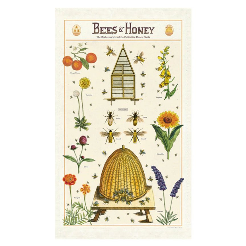 Bees & Honey Beekeeper's Guide to Pollinating Plants Kitchen Towel - Marmalade Mercantile