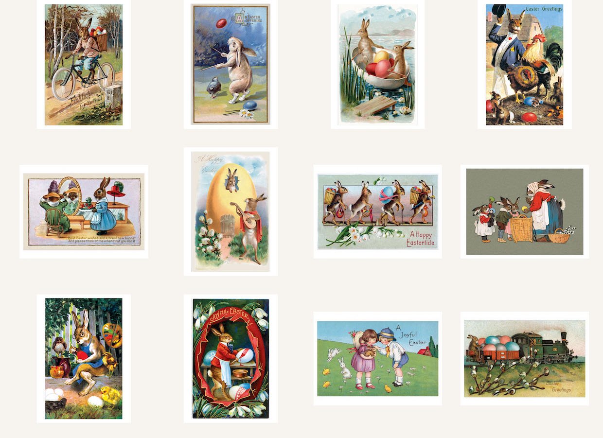 Boxed Set of 36 Assorted Antique & Vintage Reproduction Easter Postcards - Marmalade Mercantile
