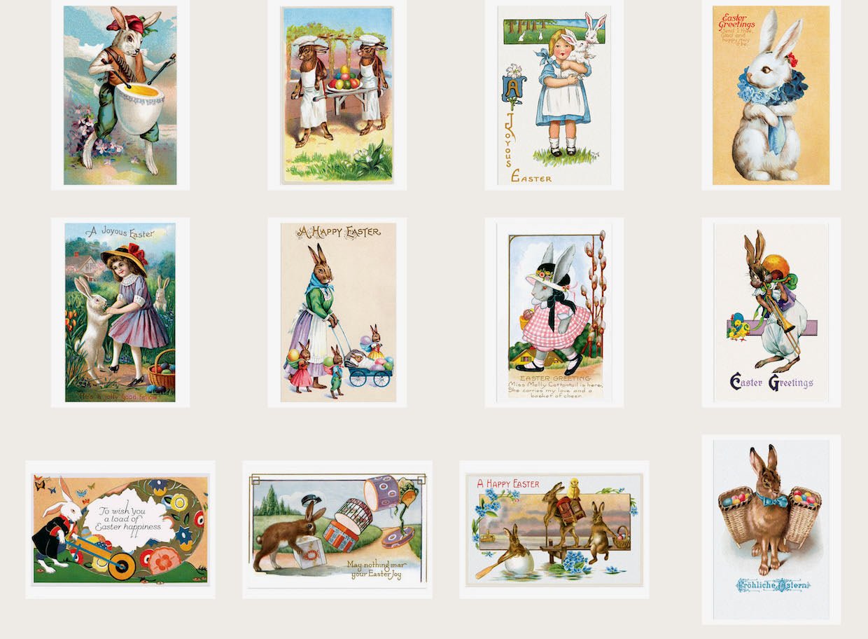 Boxed Set of 36 Assorted Antique & Vintage Reproduction Easter Postcards - Marmalade Mercantile