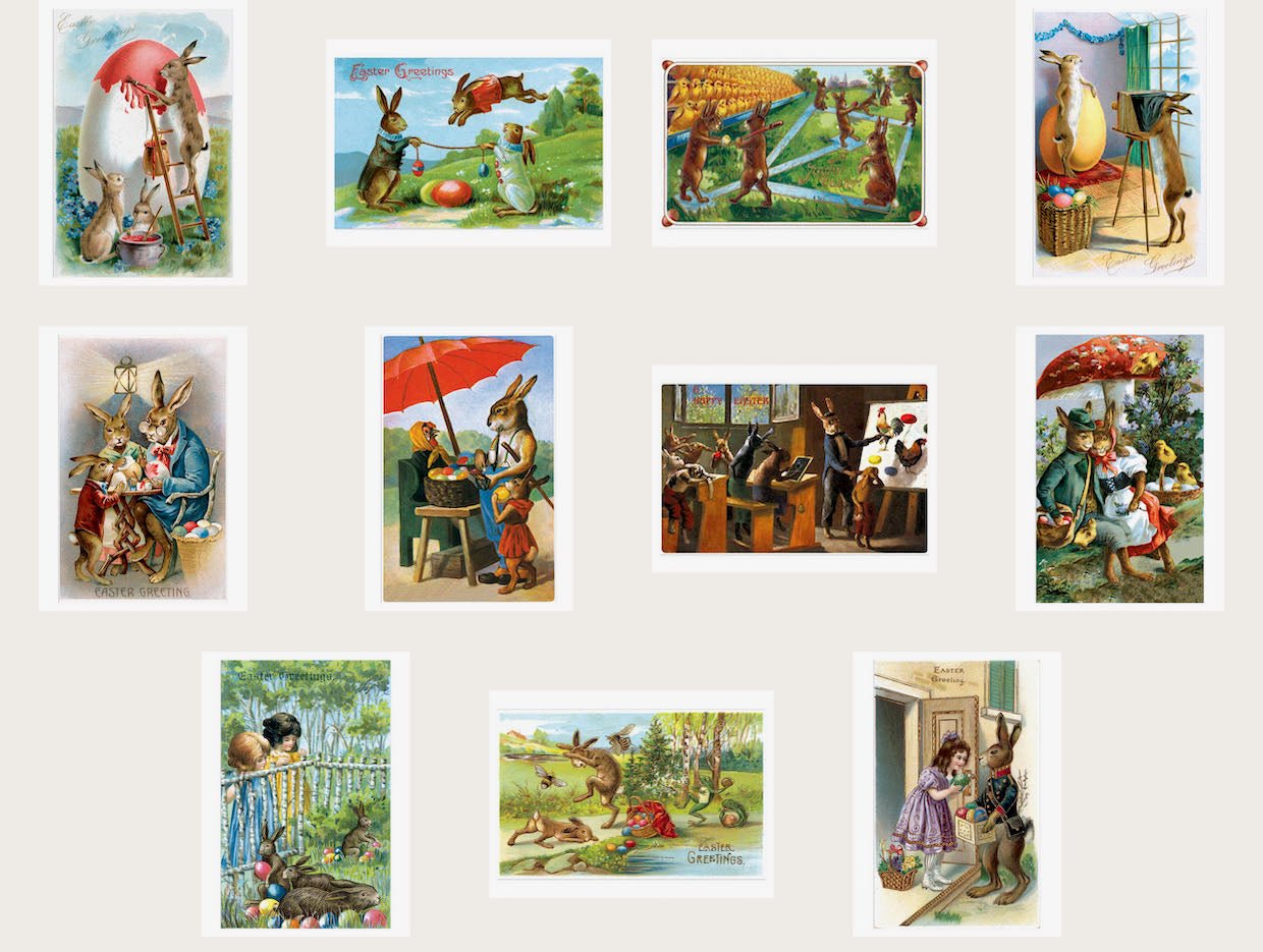 Boxed Set of 36 Assorted Antique & Vintage Reproduction Easter Postcards - Marmalade Mercantile