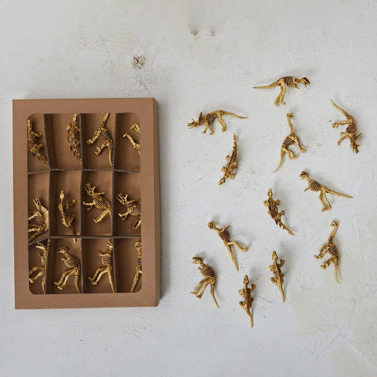 Boxed Set of Twelve Plastic Dinosaur Skeletons - Marmalade Mercantile