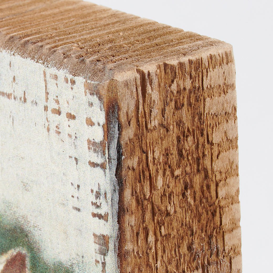Brown & White Billy Goat Rustic Block Sign - Marmalade Mercantile