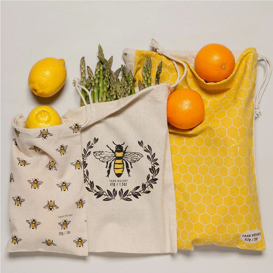 Busy Bee Cloth Produce Bags Set of Three - Marmalade Mercantile
