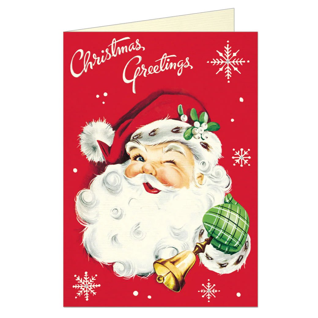 Christmas Greetings Santa Christmas Card - Marmalade Mercantile