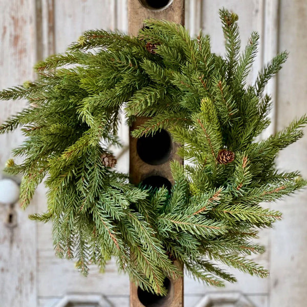 Christmas Wreath Spruce Boughs with Natural Pine Cones – Marmalade  Mercantile