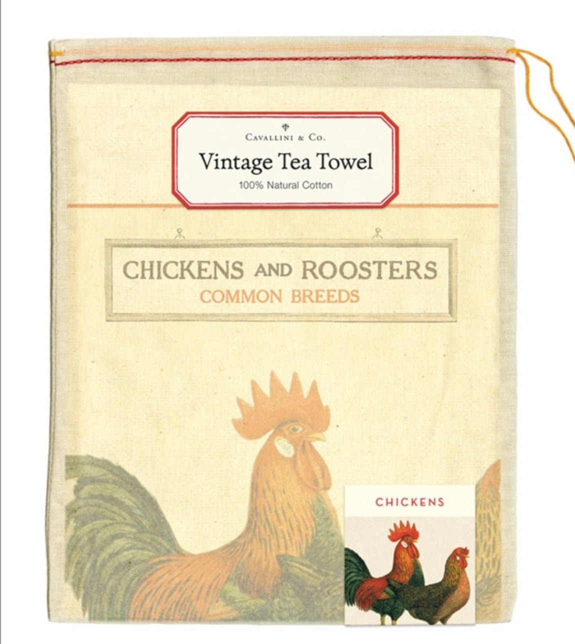 Colorful Chickens & Roosters Cotton Farmhouse Kitchen Towel - Marmalade Mercantile