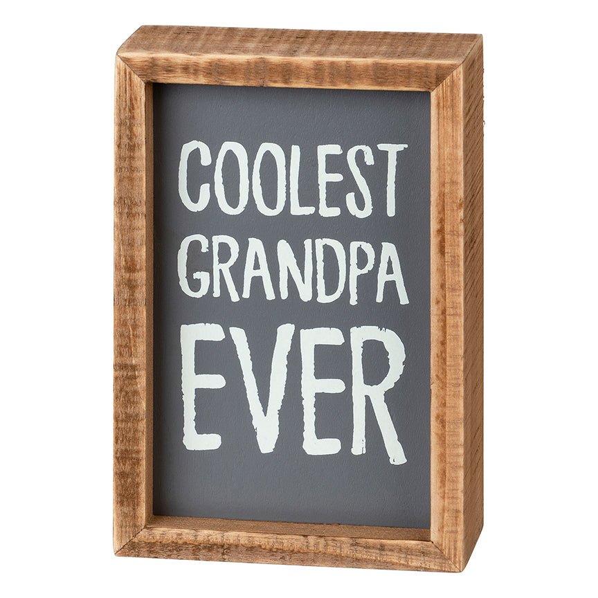 Coolest Grandpa Ever Inset Wooden Box Sign - Marmalade Mercantile