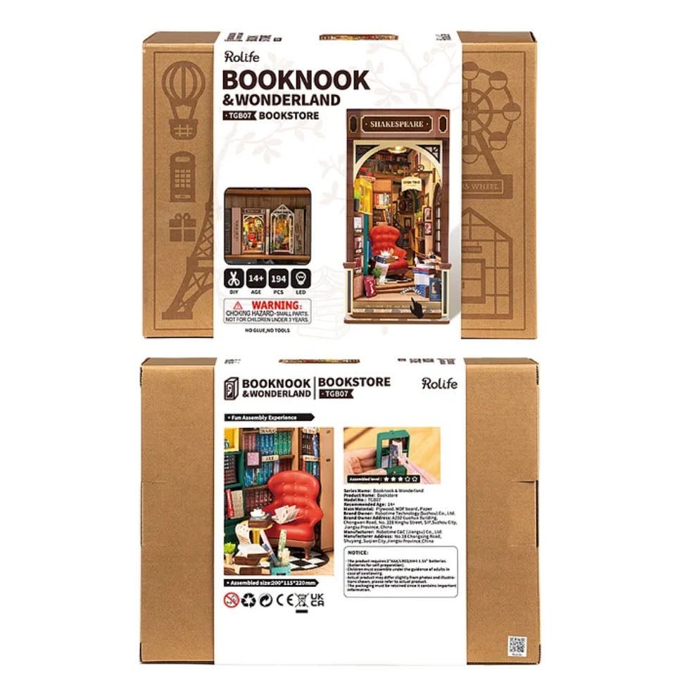 DIY Miniature House Book Nook Kit Bookstore - Marmalade Mercantile