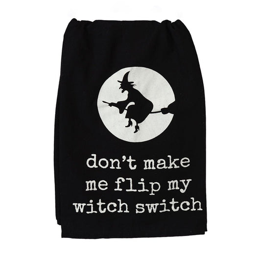 Don't Make Me Flip My Witch Switch Halloween Tea Towel - Marmalade Mercantile