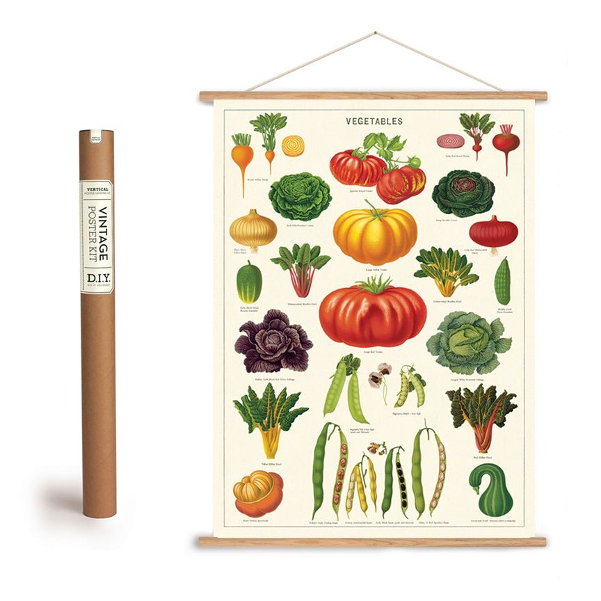 Garden Fresh Vegetables Art Poster + Hanging Kit - Marmalade Mercantile