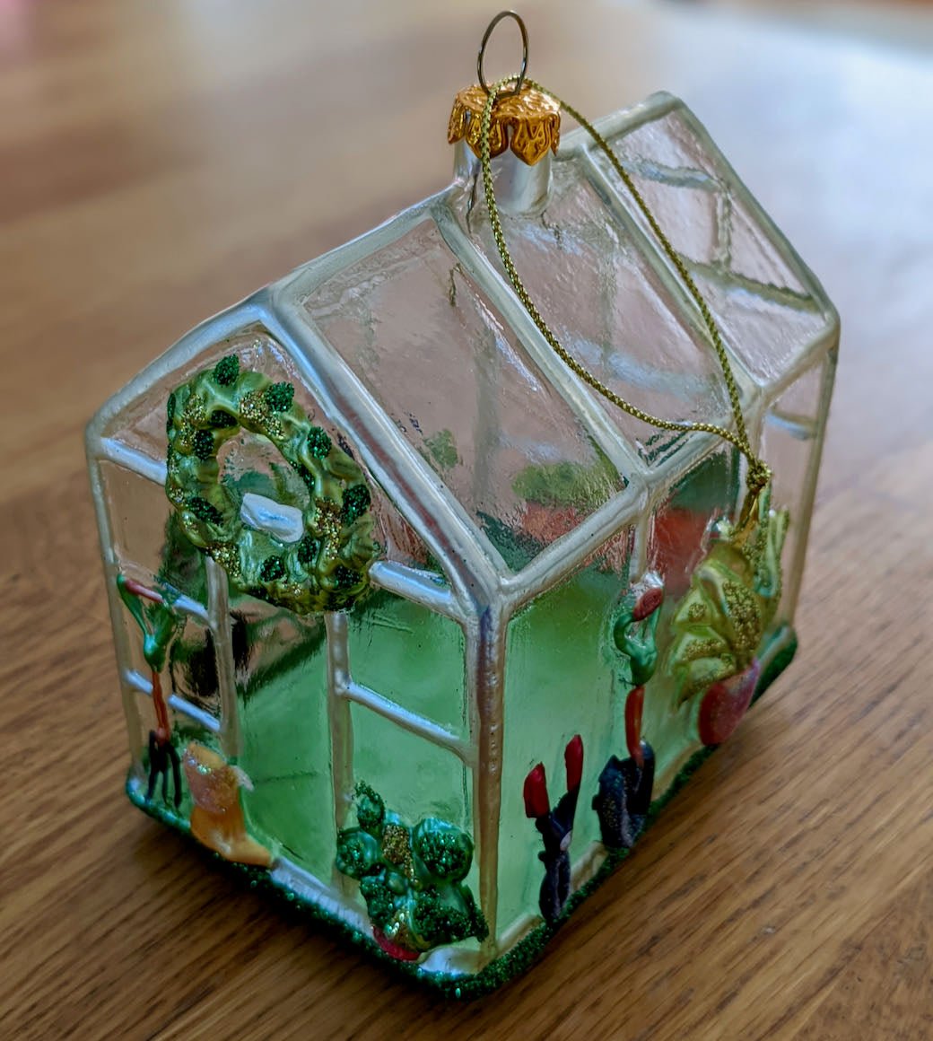 Glass Veggie Garden Greenhouse Christmas Ornament - Marmalade Mercantile