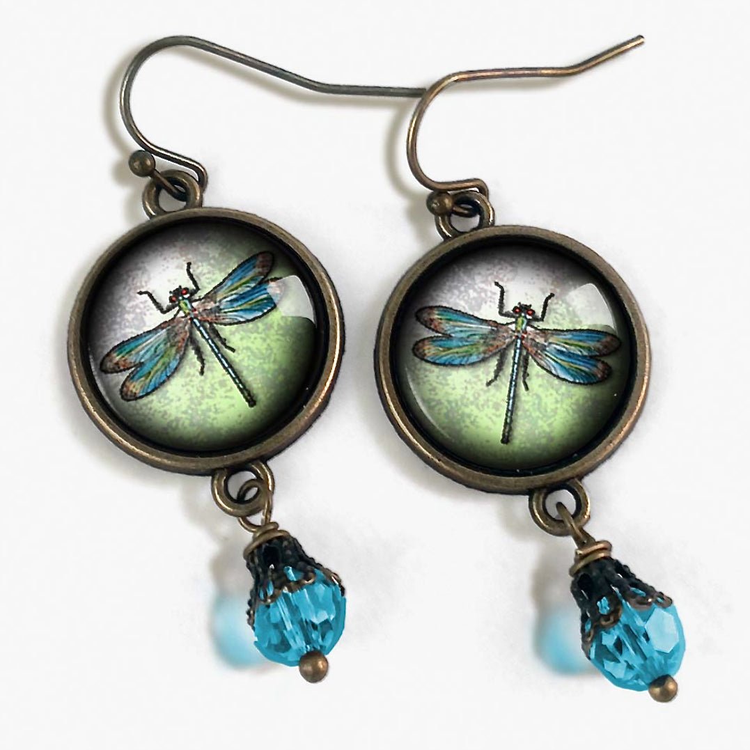 Gorgeous Vintage-Style Cottage Core Dragonfly Earrings for Pierced Ears - Marmalade Mercantile