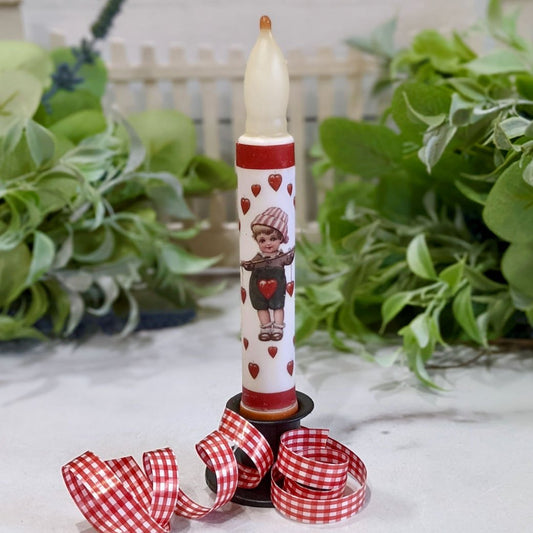 Heart Strings Valentine Cupid LED Battery Taper Candle - Marmalade Mercantile