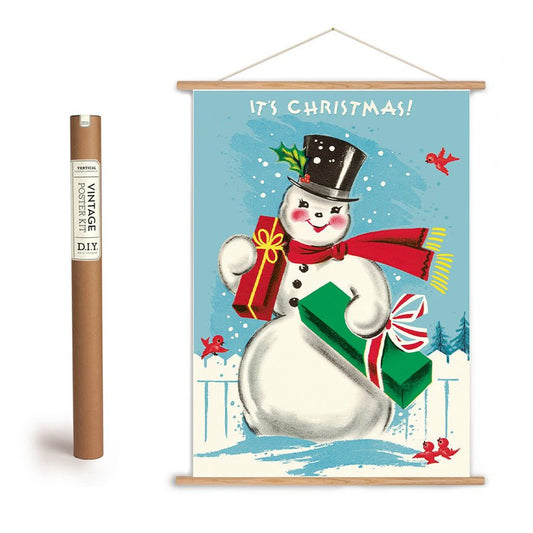 It's Christmas! Holiday Snowman Art Poster + Hanging Kit - Marmalade Mercantile