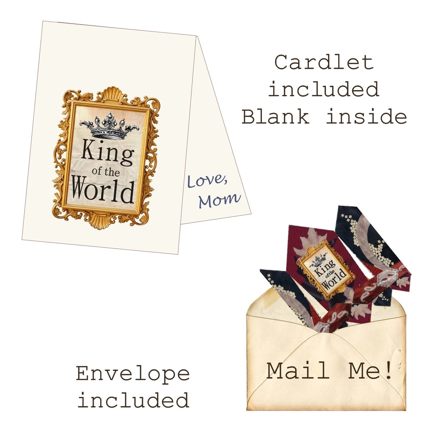 King of the World Mailable Wearable Paper Tiara Greeting Card - Marmalade Mercantile
