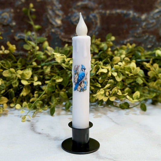 LED Battery Operated Taper Candle Blue Jay - Marmalade Mercantile