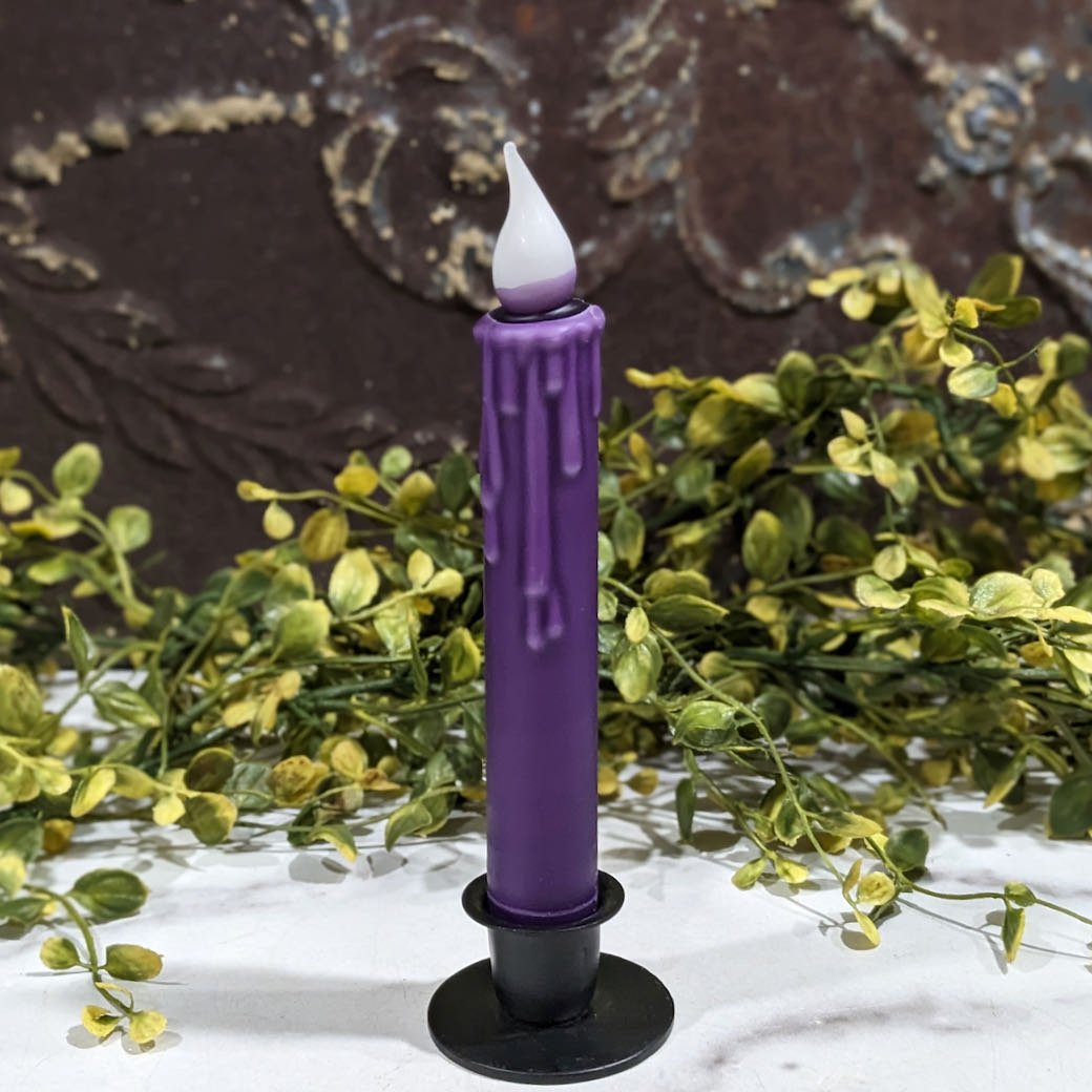 LED Battery operated Taper Candle Purple - Marmalade Mercantile