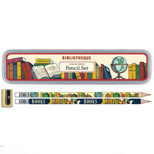 Library Book 10-Pencil Set with Tin Case & Sharpener - Marmalade Mercantile