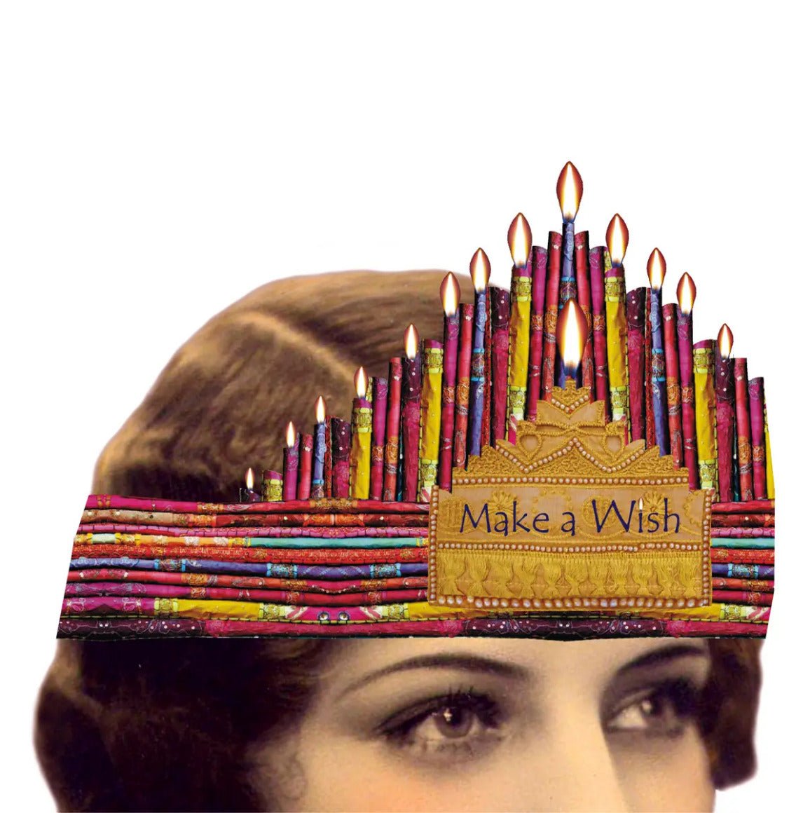 Make a Wish Birthday Candles Mailable Wearable Paper Tiara Boho Greeting Card - Marmalade Mercantile