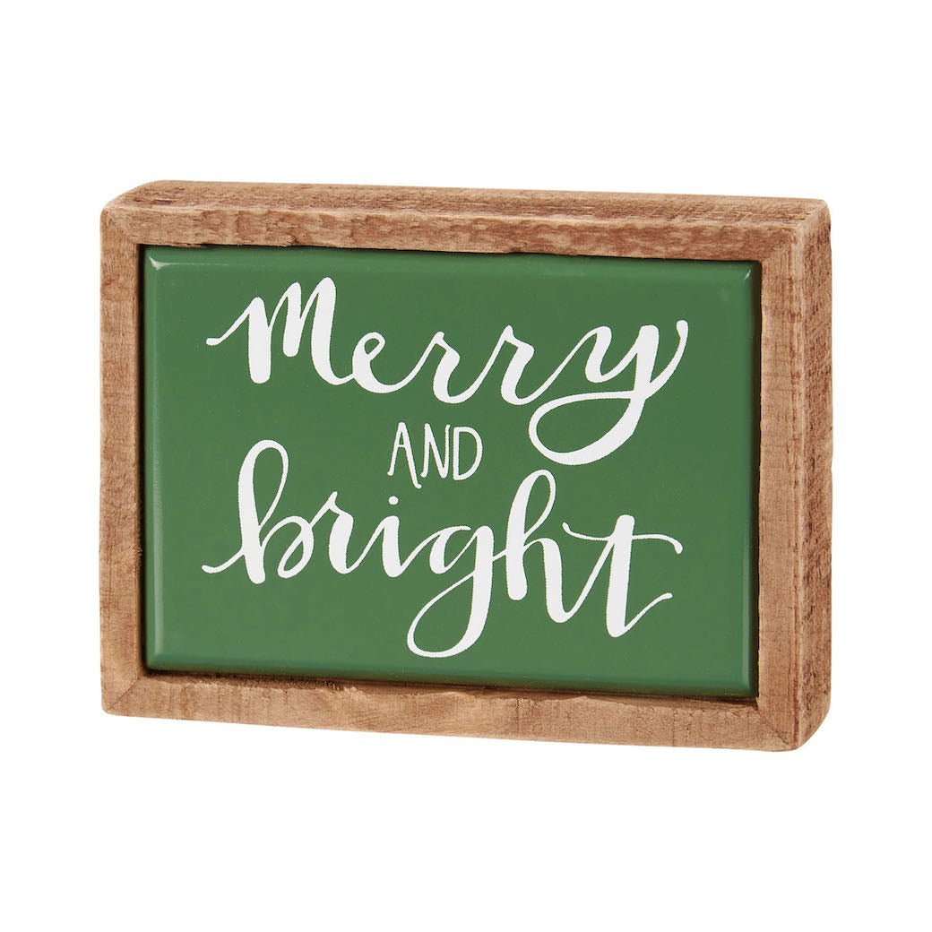 Merry and Bright Mini Inset Box Sign - Marmalade Mercantile