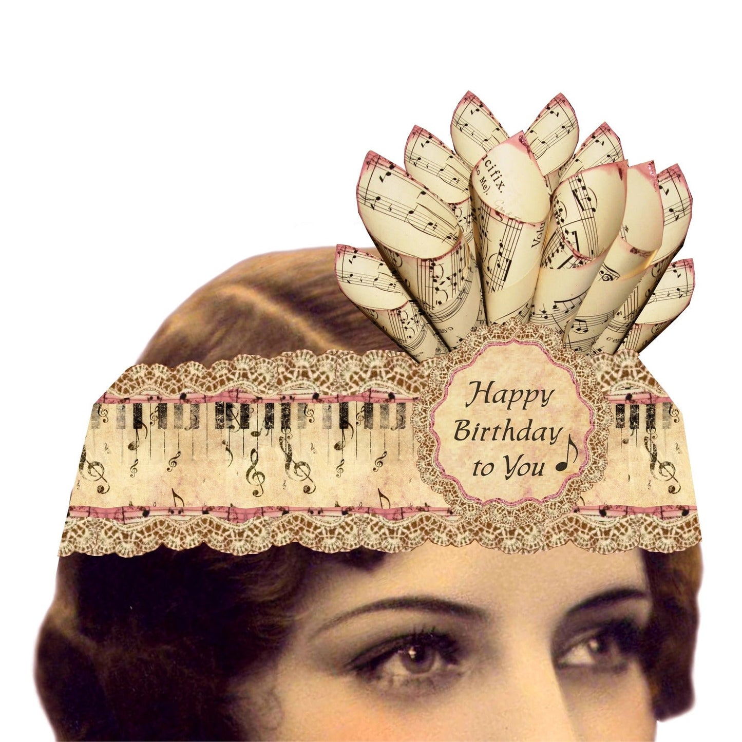 Music Lovers Mailable Wearable Paper Tiara Greeting Card - Marmalade Mercantile