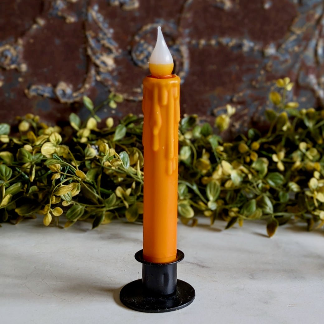 Orange Battery Operated Taper Candle - Marmalade Mercantile