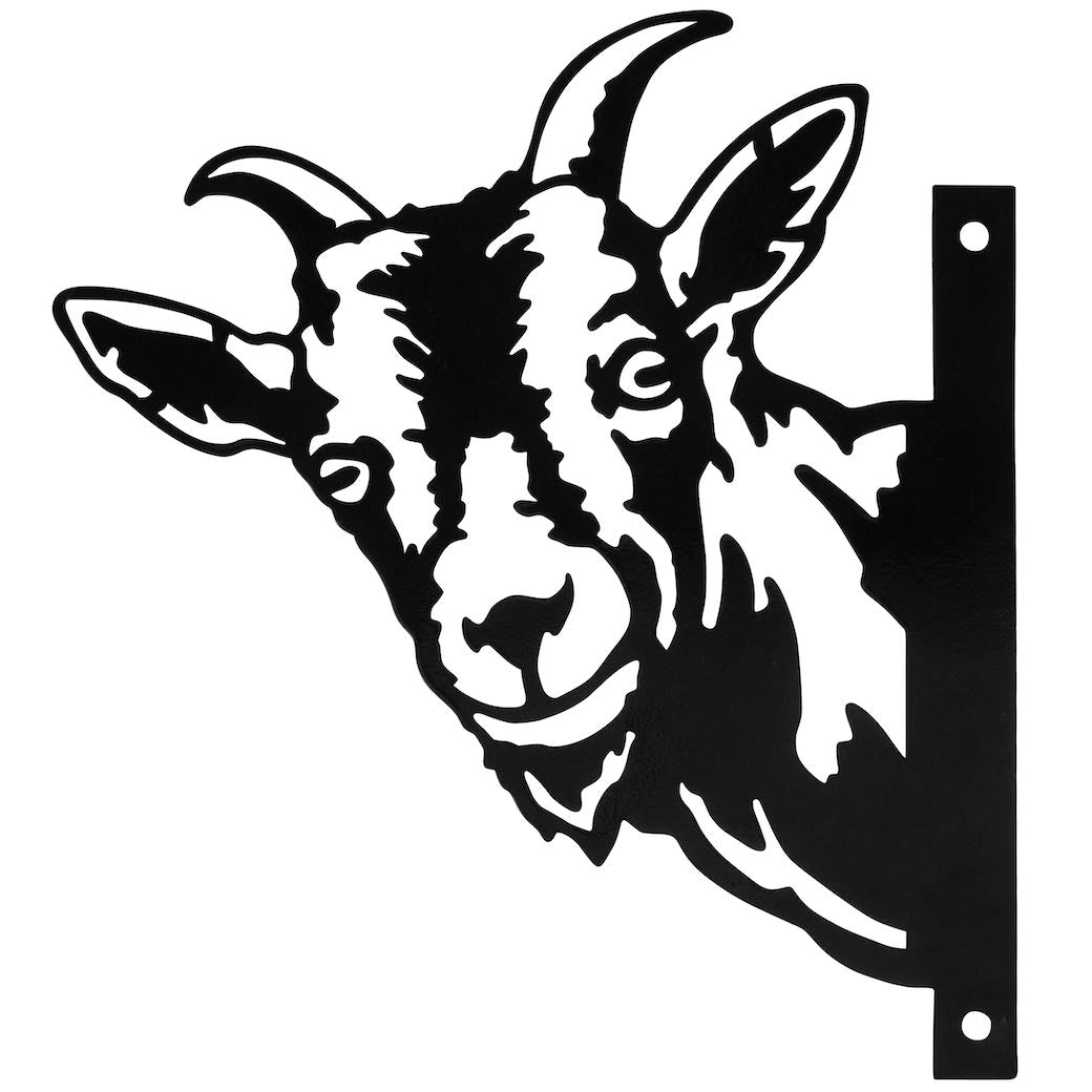 Outdoor Metal Garden Art Cut Out Goat Sign - Marmalade Mercantile