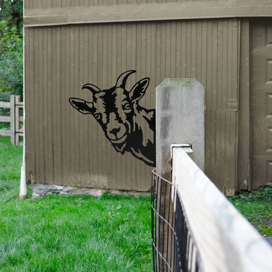 Outdoor Metal Garden Art Cut Out Goat Sign - Marmalade Mercantile