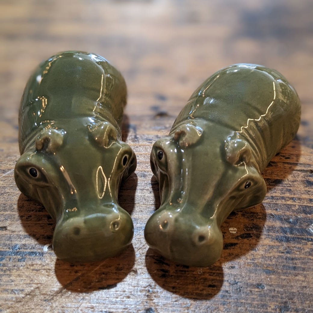Pair of Adorable Floating Baby Hippos - Marmalade Mercantile