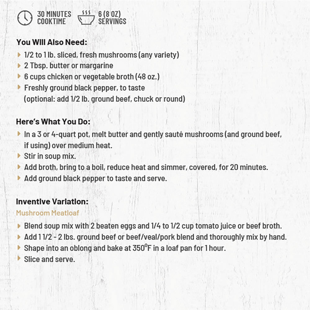 Pennsylvania Woodlands Mushroom Barley Soup Mix Marmalade Mercantile