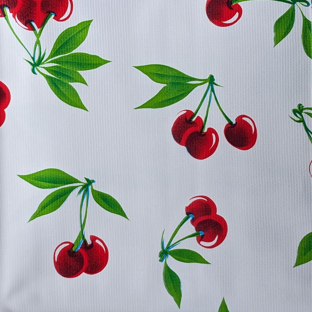 Picnic Table Size Oil Cloth Tablecloth Cherries 84x48" - Marmalade Mercantile