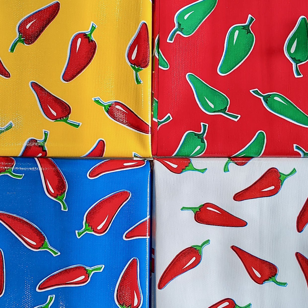 Picnic Table Sized OIlcloth Tablecloth Mexican Chiles 84x48" - Marmalade Mercantile