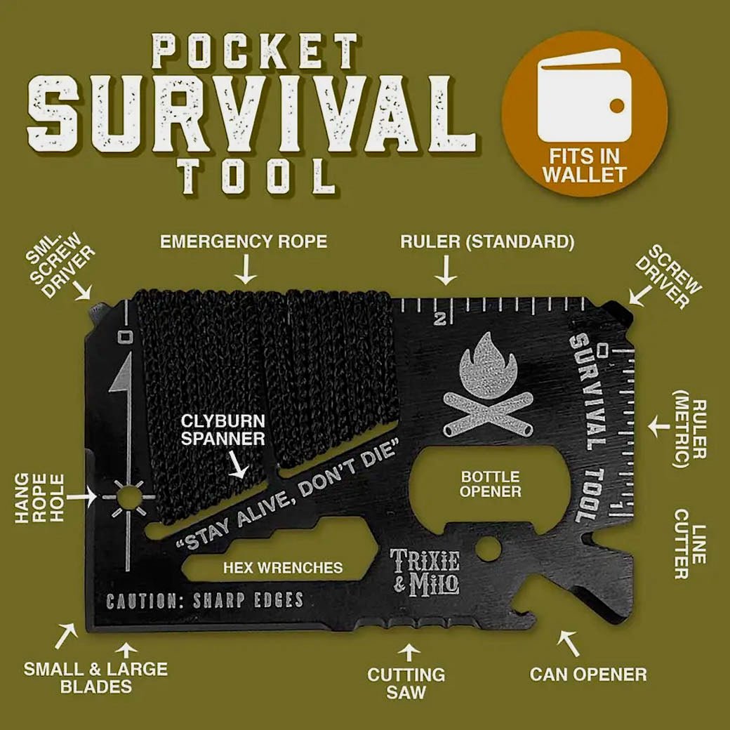 Pocket Survival Multi-Tool for Campers, Hikers, Outdoor Enthusiasts - Marmalade Mercantile