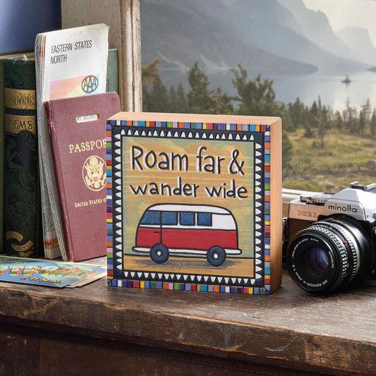 Roam Far & Wander Wide Van Life Box Sign - Marmalade Mercantile