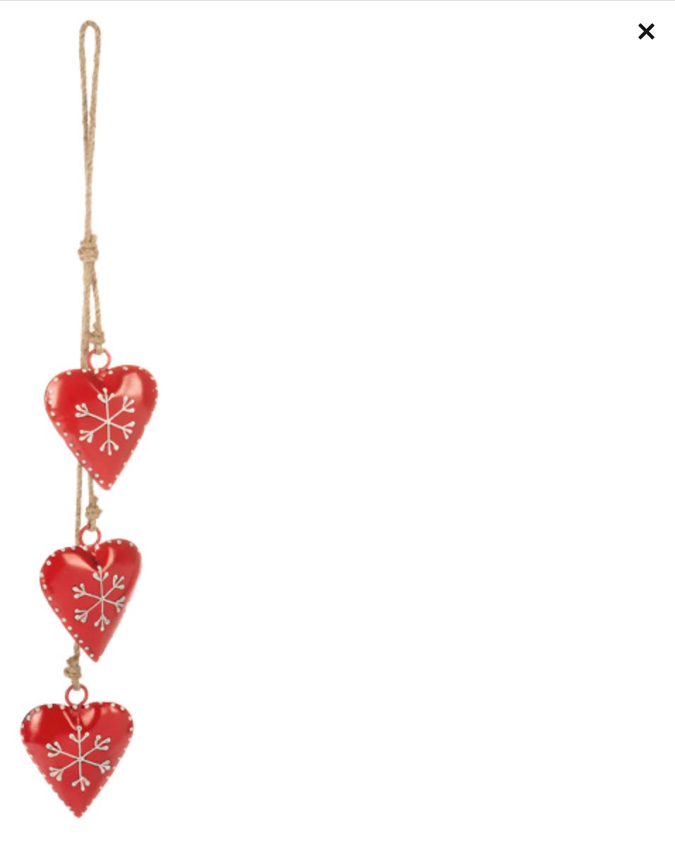 Rustic Metal Scandi Heart Christmas Ornament CHOICE of Color - Marmalade Mercantile