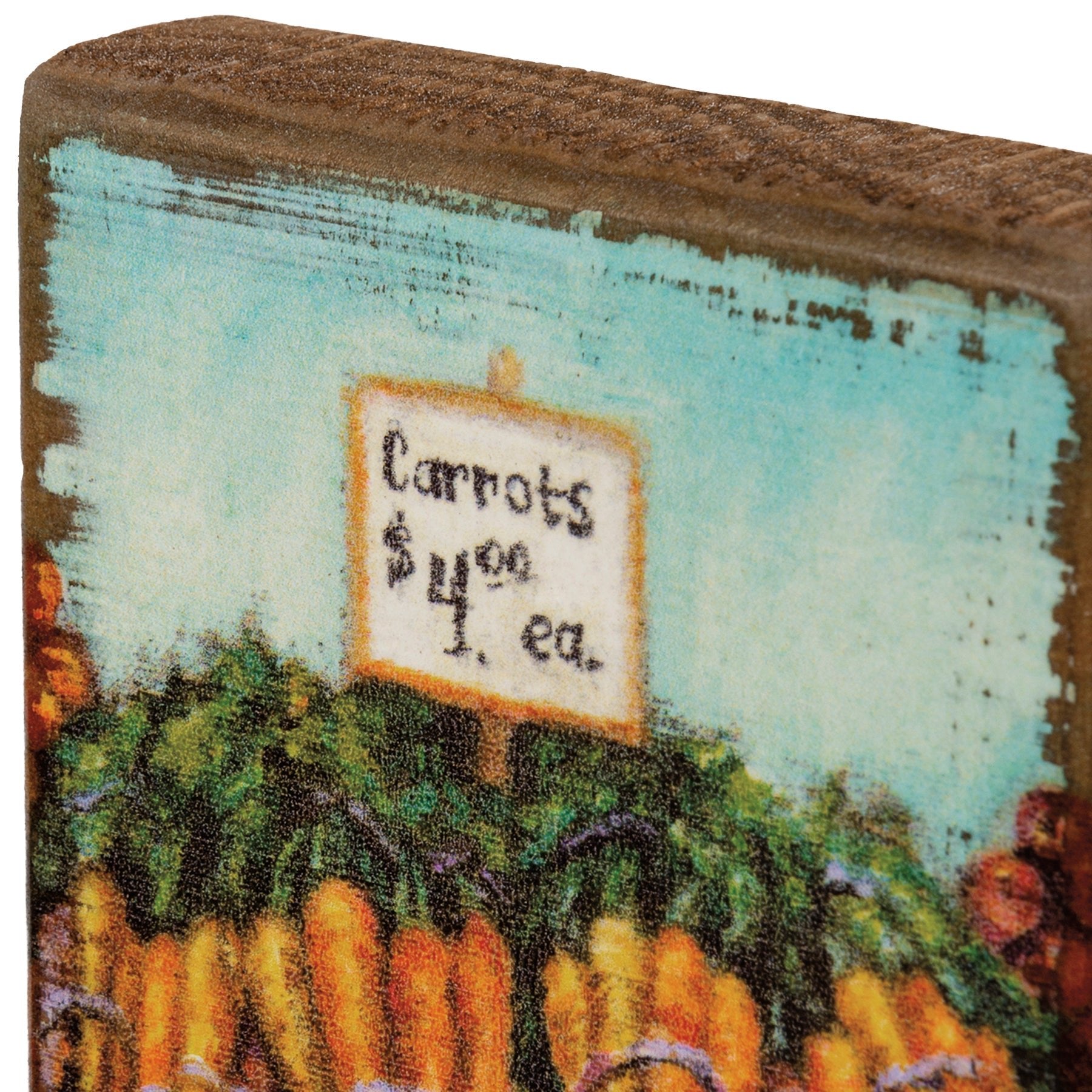 Rustic Wooden Block Sign Farm Market Carrots - Marmalade Mercantile